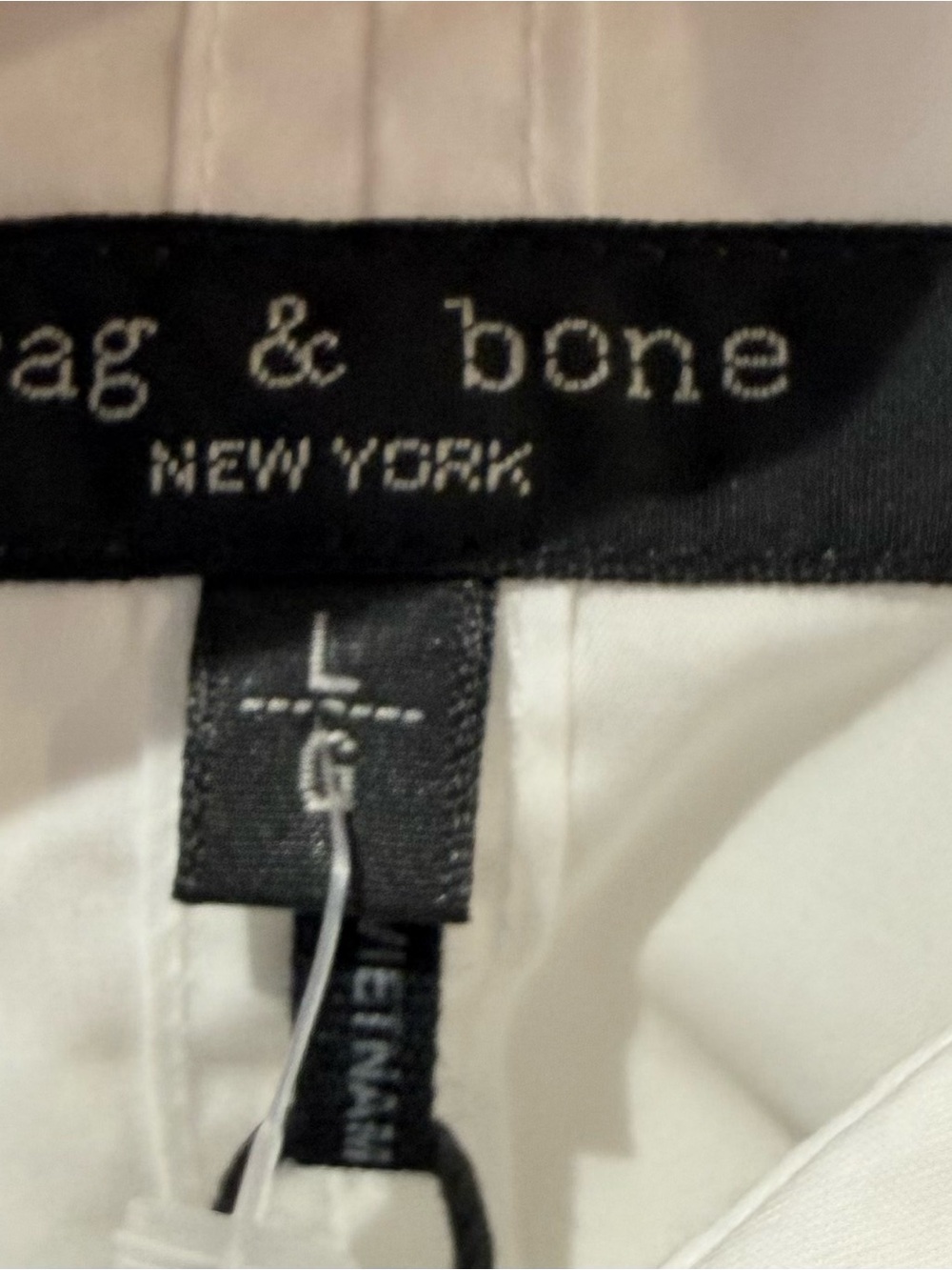 NWT - Rag & Bone Morgan Cropped Poplin Button Down Shirt White Size Large - Picture 8 of 10